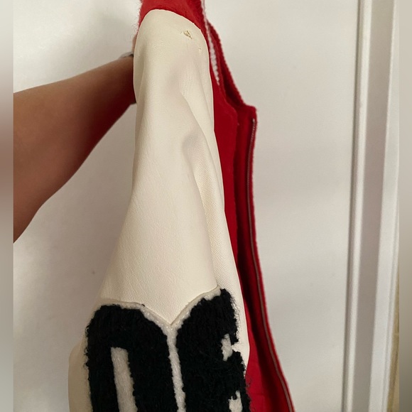 Zara bomber jacket, red &white, xs - Picture 5 of 8